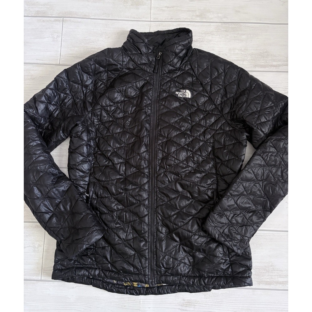 The North Face Thermoball Black Puffer Jacket Full Zip Size: L